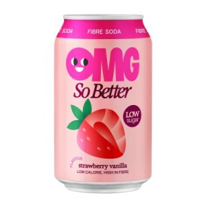 Gazuotas gaivusis gėrimas OMG Strawberry Vanilla, 330 ml